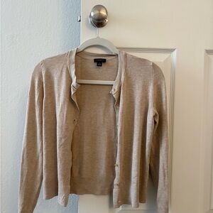 Ann Taylor Factory Light Tan Cardigan Sweater